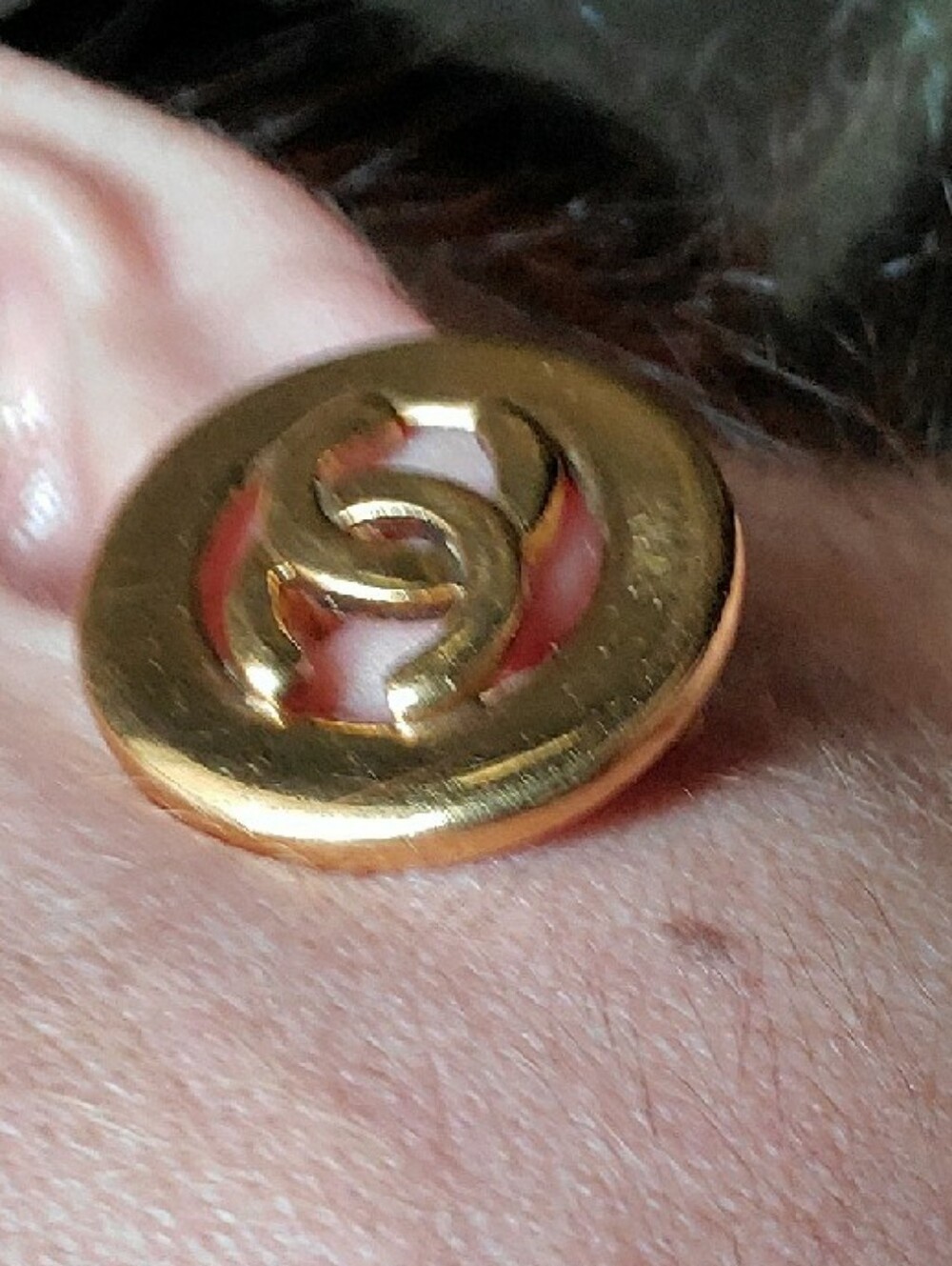 CHANEL Gold CC Button Earrings - Picture 14 of 14